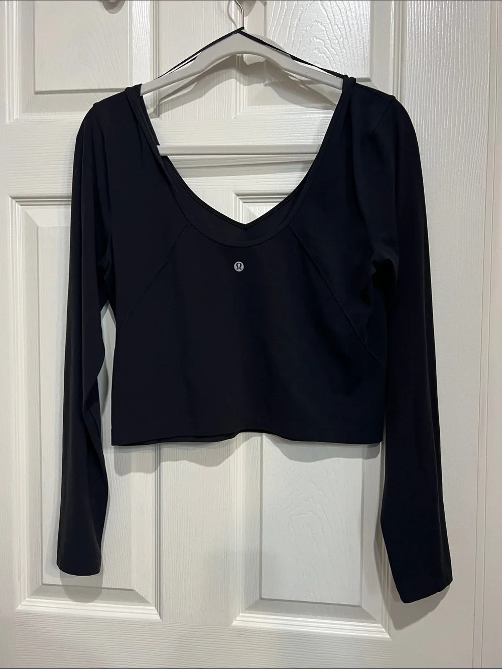 168. Lululemon Align Long Sleeve Shirt Black vneck cropped